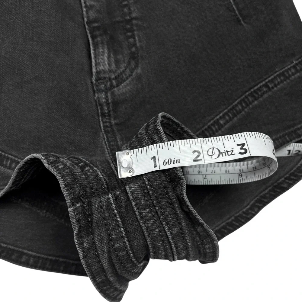 Pilcro‎ Anthropologie NWT Black Denim Shorts Micro Cuffed Sz 29 High Cut
